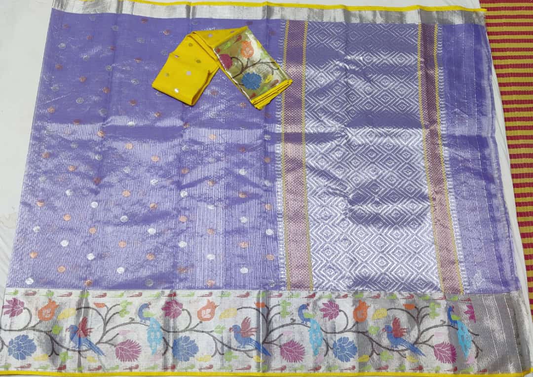 LAVENDER/LEMON YELLOW ZARI KOTA SAREE