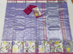 LAVENDER/MEGANTA PINK ZARI KOTA SAREE