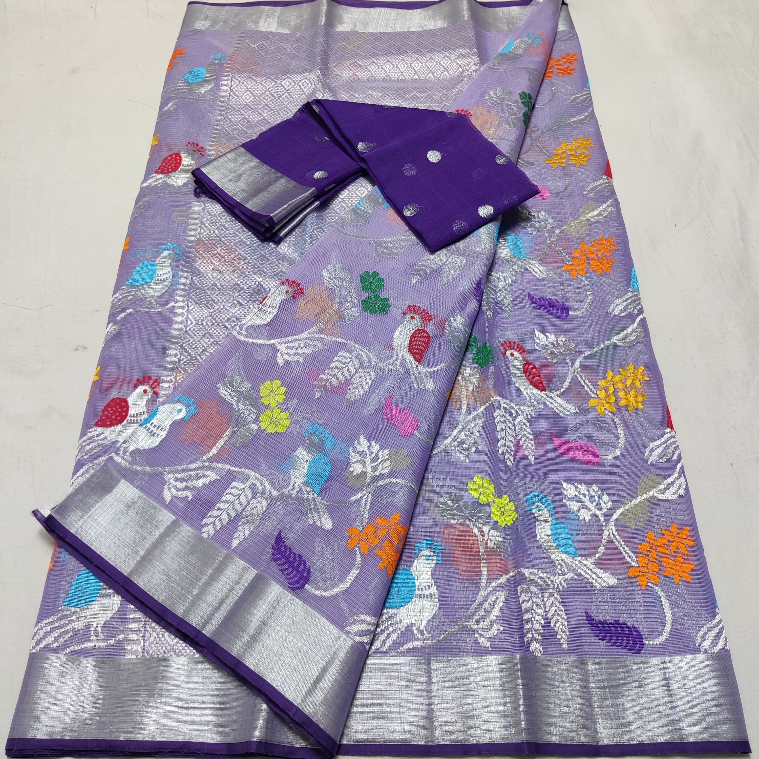 LAVENDER/VOILET  ZARI KOTA SAREE