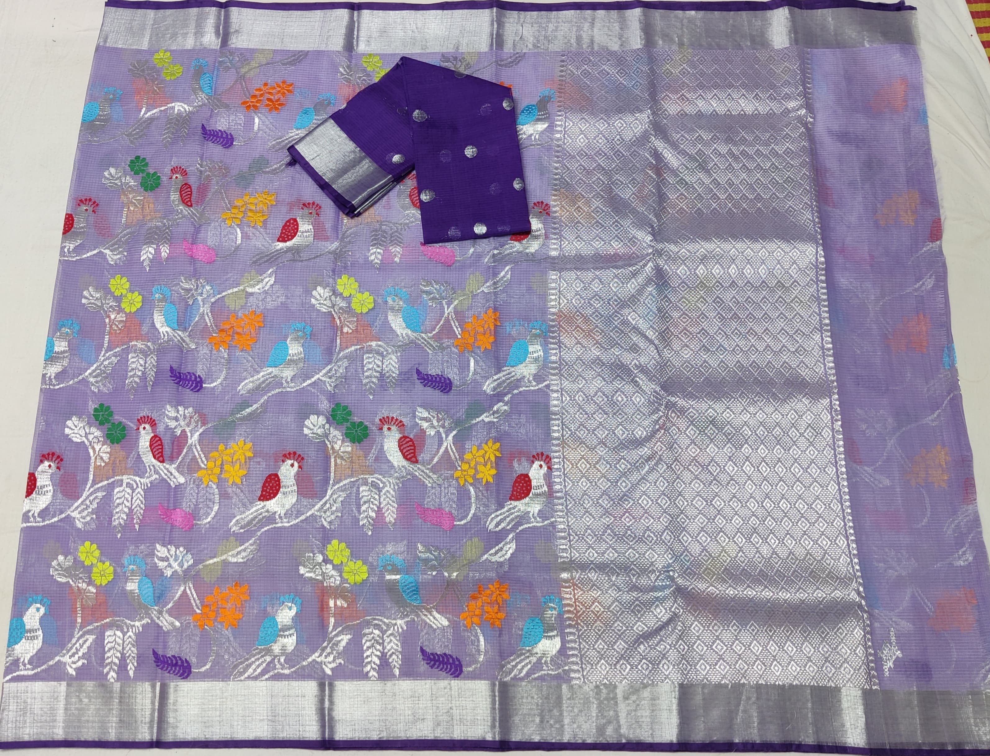 LAVENDER/VOILET  ZARI KOTA SAREE