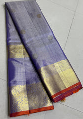 LAVENDER COLOUR COMBITION PURE KANCHI SILK SAREE