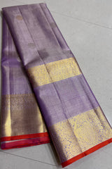 LILAC  COLOUR COMBITION PURE KANCHI SILK SAREE