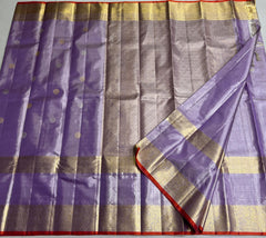 LILAC  COLOUR COMBITION PURE KANCHI SILK SAREE