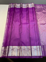 PURPLE  COLOUR COMBITION PURE KANCHI SILK SAREE