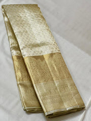 SILVER/GOLD BORDER COLOUR COMBITION PURE KANCHI SILK SAREE