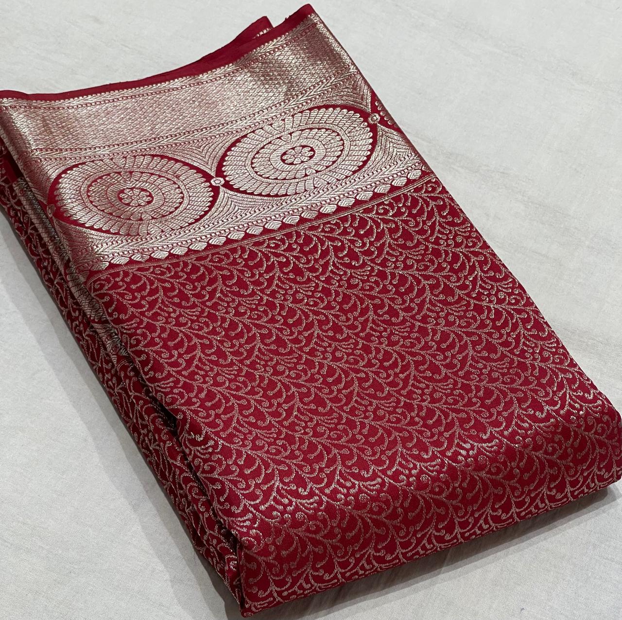 MAROON/GOLD  BORDER COLOUR COMBITION PURE KANCHI SILK SAREE