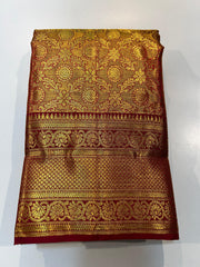 RED/GOLD  BORDER COLOUR COMBITION PURE KANCHI SILK SAREE