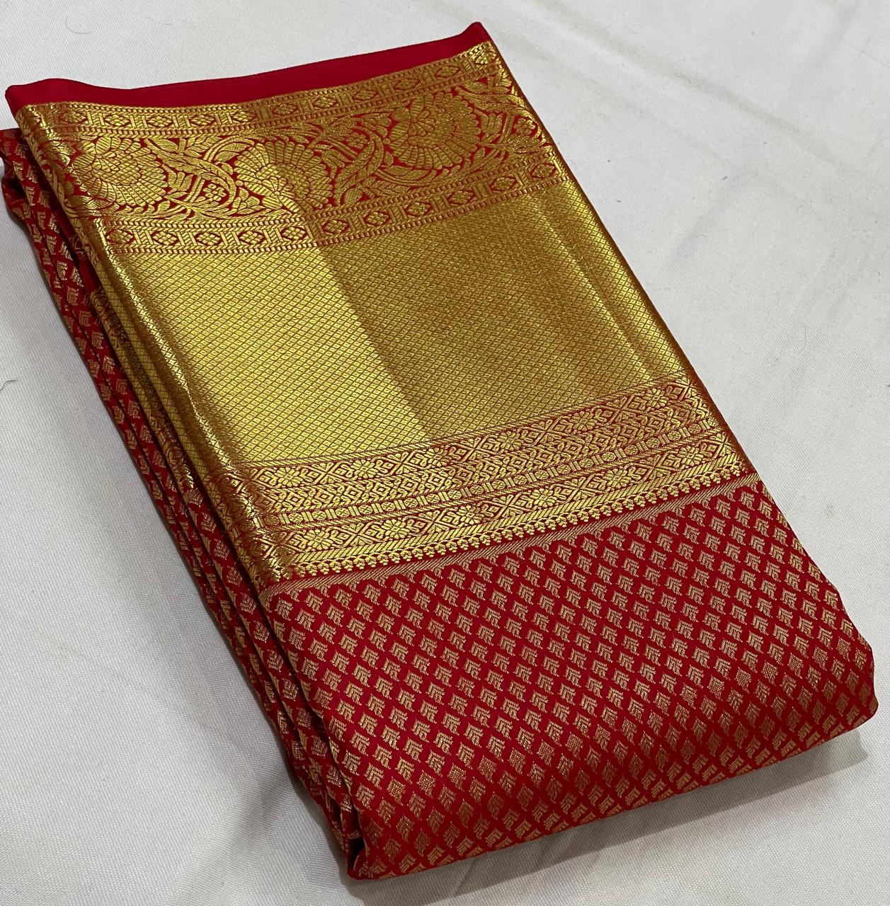 REDDISH MAROON  BORDER COLOUR COMBITION PURE KANCHI SILK SAREE