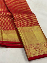 REDDISH MAROON  BORDER COLOUR COMBITION PURE KANCHI SILK SAREE