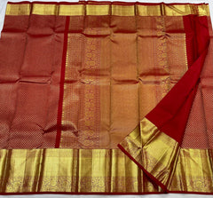 REDDISH MAROON  BORDER COLOUR COMBITION PURE KANCHI SILK SAREE