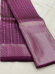 MAGENTA PINK  BORDER COLOUR COMBITION PURE KANCHI SILK SAREE