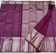 MAGENTA PINK  BORDER COLOUR COMBITION PURE KANCHI SILK SAREE