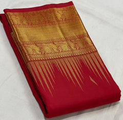 RED/GOLD  BORDER COLOUR COMBITION PURE KANCHI SILK SAREE