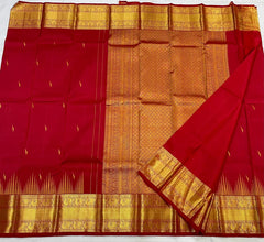 RED/GOLD  BORDER COLOUR COMBITION PURE KANCHI SILK SAREE