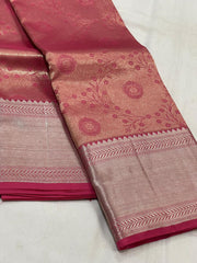 MAGENTA PINK  BORDER COLOUR COMBITION PURE KANCHI SILK SAREE