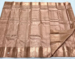 LITE COPPER  COLOUR COMBITION PURE KANCHI SILK SAREE