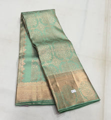 SEA GREEN/GOLD  COLOUR COMBITION PURE KANCHI SILK SAREE