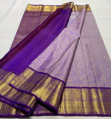 LAVENDER /VOILET  COLOUR COMBITION PURE KANCHI SILK SAREE