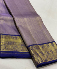 LILAC /ROYAL BLUE COLOUR COMBITION PURE KANCHI SILK SAREE