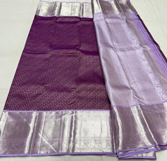 LAVENDER/ PURPLE COLOUR COMBITION PURE KANCHI SILK SAREE