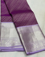 LAVENDER/ PURPLE COLOUR COMBITION PURE KANCHI SILK SAREE