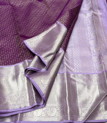 LAVENDER/ PURPLE COLOUR COMBITION PURE KANCHI SILK SAREE