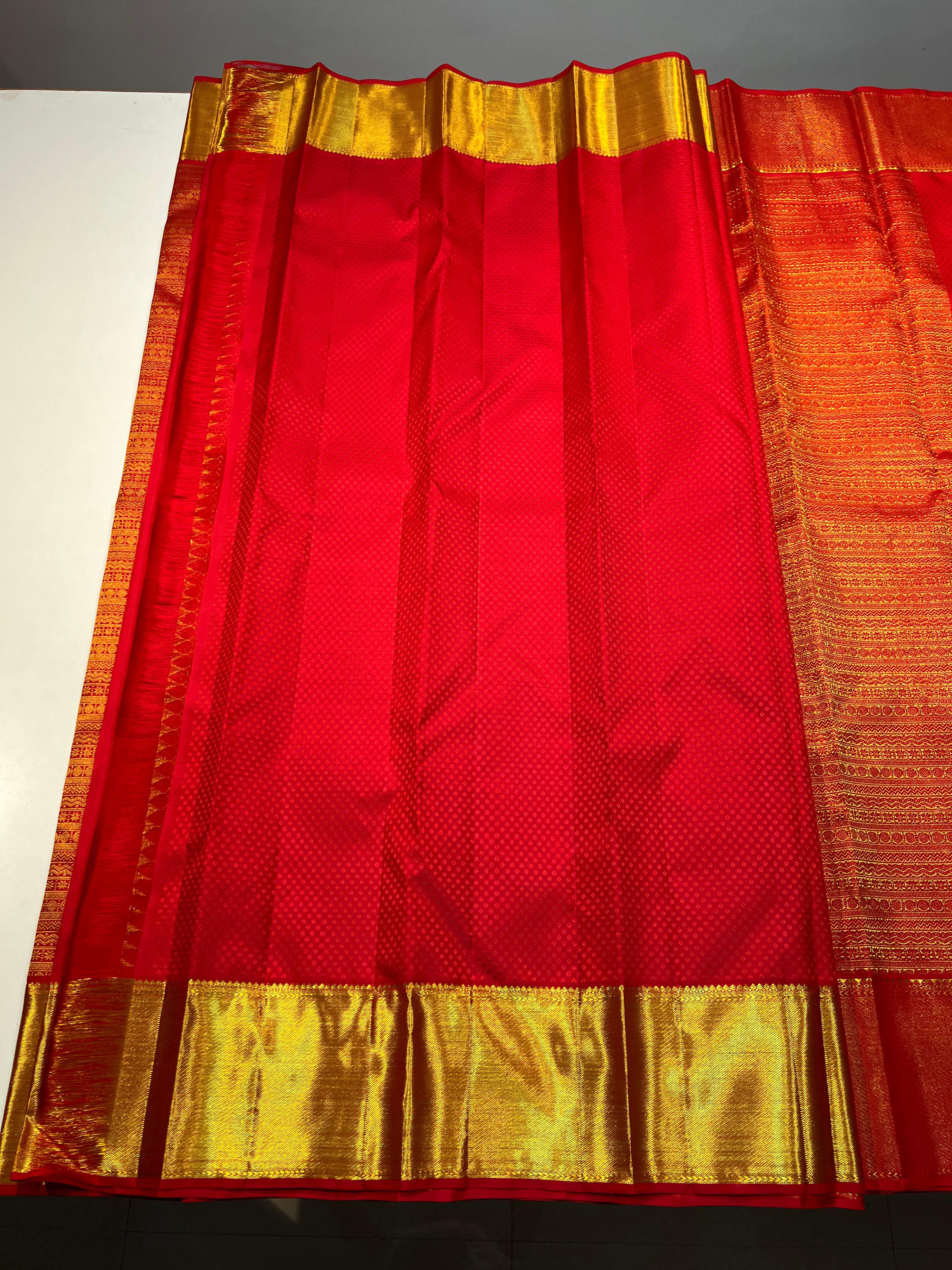 MAROON  COLOUR COMBITION PURE KANCHI SILK SAREE