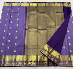 VOILET/LITE VOILET  COLOUR COMBITION PURE KANCHI SILK SAREE