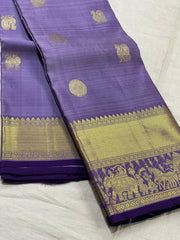 VOILET/LITE VOILET  COLOUR COMBITION PURE KANCHI SILK SAREE