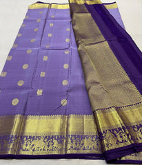 VOILET/LITE VOILET  COLOUR COMBITION PURE KANCHI SILK SAREE