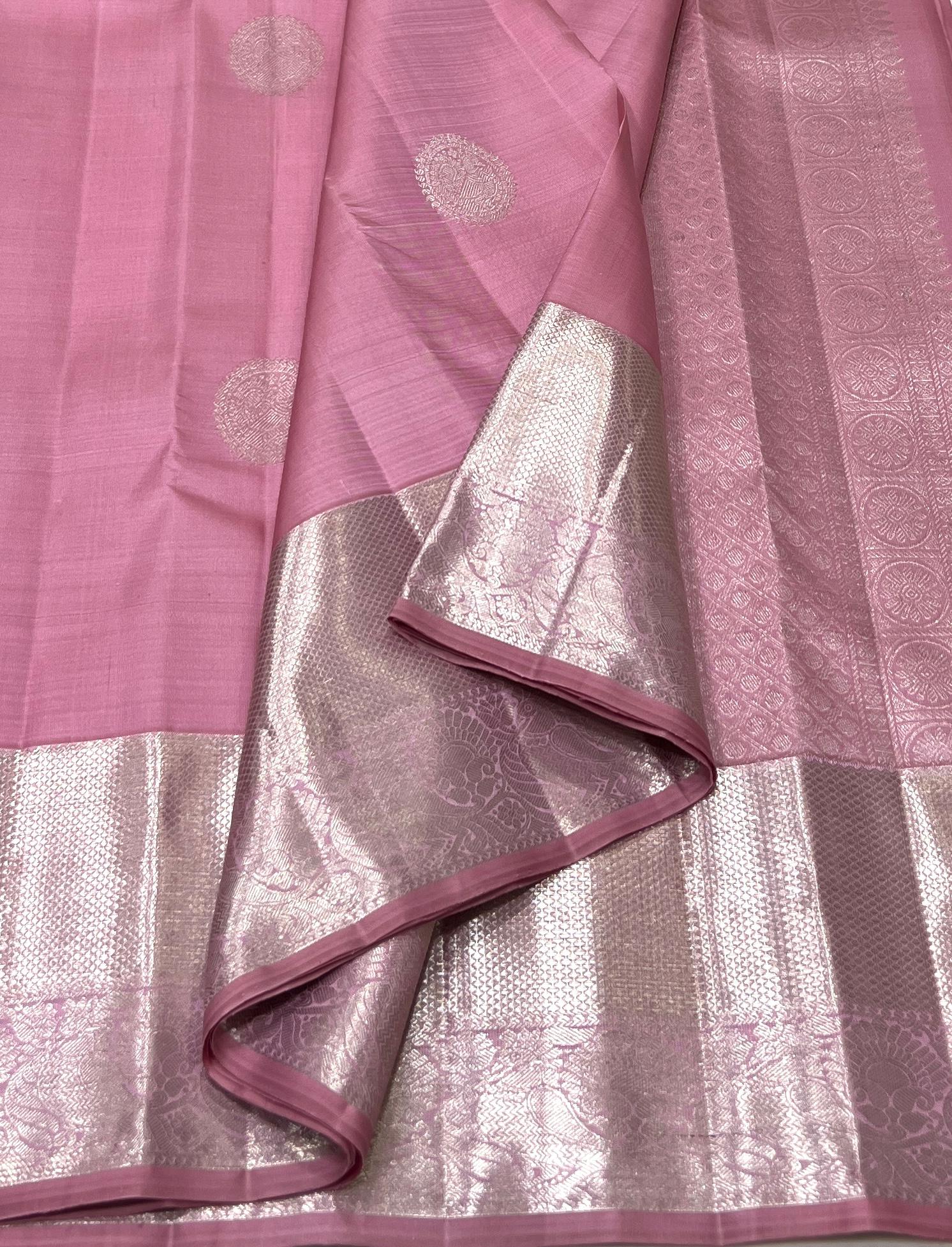 LILAC COMBITION PURE KANCHI SILK SAREE