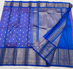 ROYAL BLUE COMBITION PURE KANCHI SILK SAREE