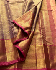 LILAC/PINK  COLOUR COMBITION PURE KANCHI SILK SAREE