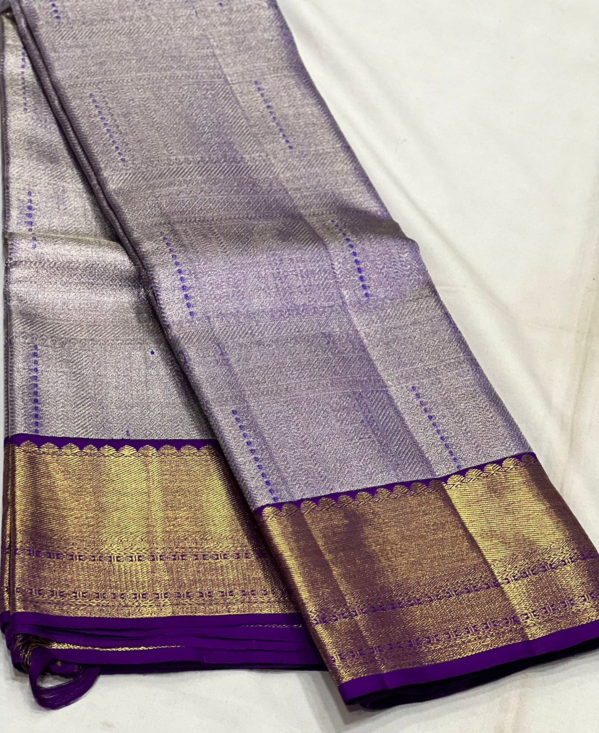 LITE VOILET /VOILET  COLOUR COMBITION PURE KANCHI SILK SAREE