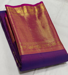 PURPLE COLOUR COMBITION PURE KANCHI SILK SAREE