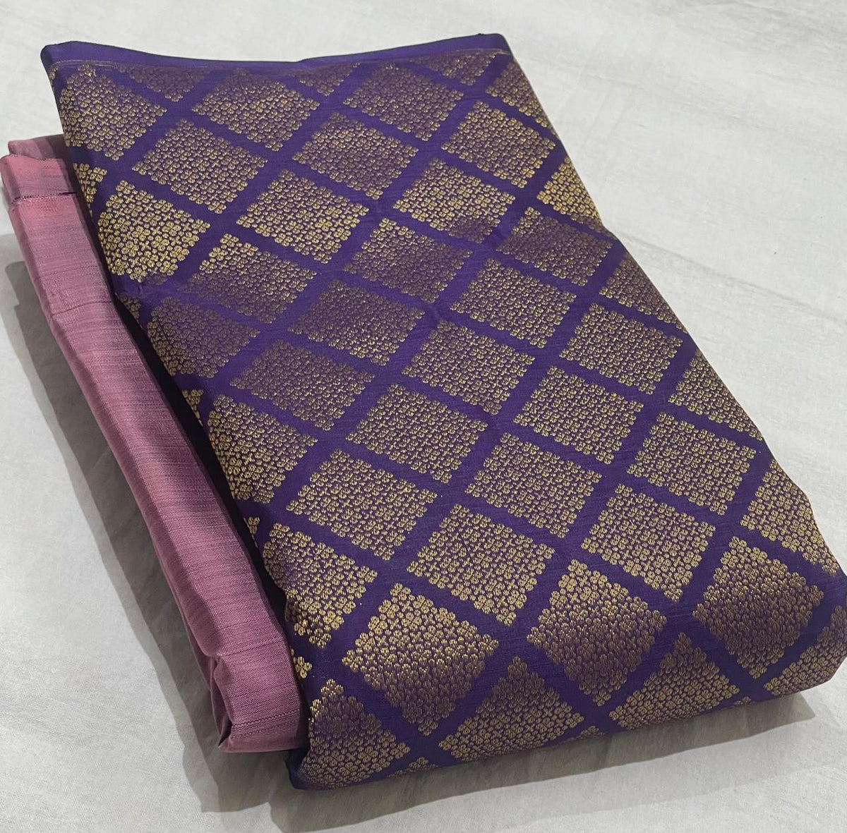 LILAC/VOILET COMBITION PURE KANCHI SILK SAREE