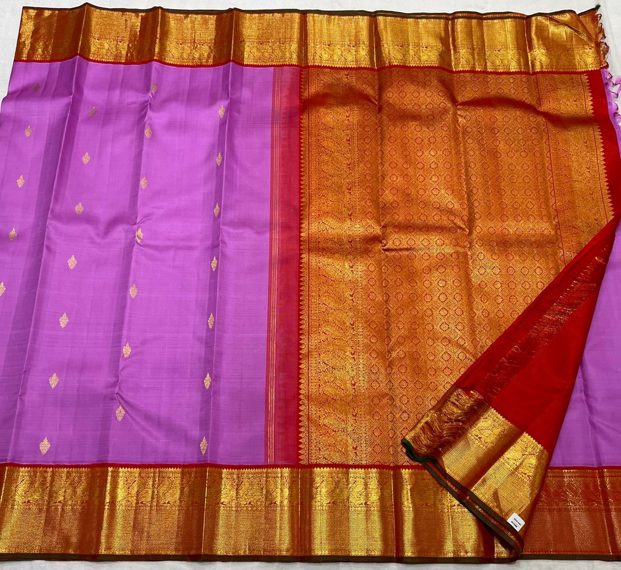 PINK/RED COLOUR COMBITION PURE KANCHI SILK SAREE