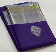 VOILET/GREY  COMBITION PURE KANCHI SILK SAREE