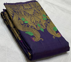 VOILET  COMBITION PURE KANCHI SILK SAREE