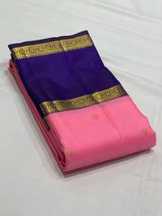 PINK/VOILET COMBITION PURE KANCHI SILK SAREE