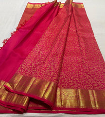 RANI PINK COMBITION PURE KANCHI SILK SAREE