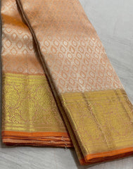 LITE ORANGE COMBITION PURE KANCHI SILK SAREE