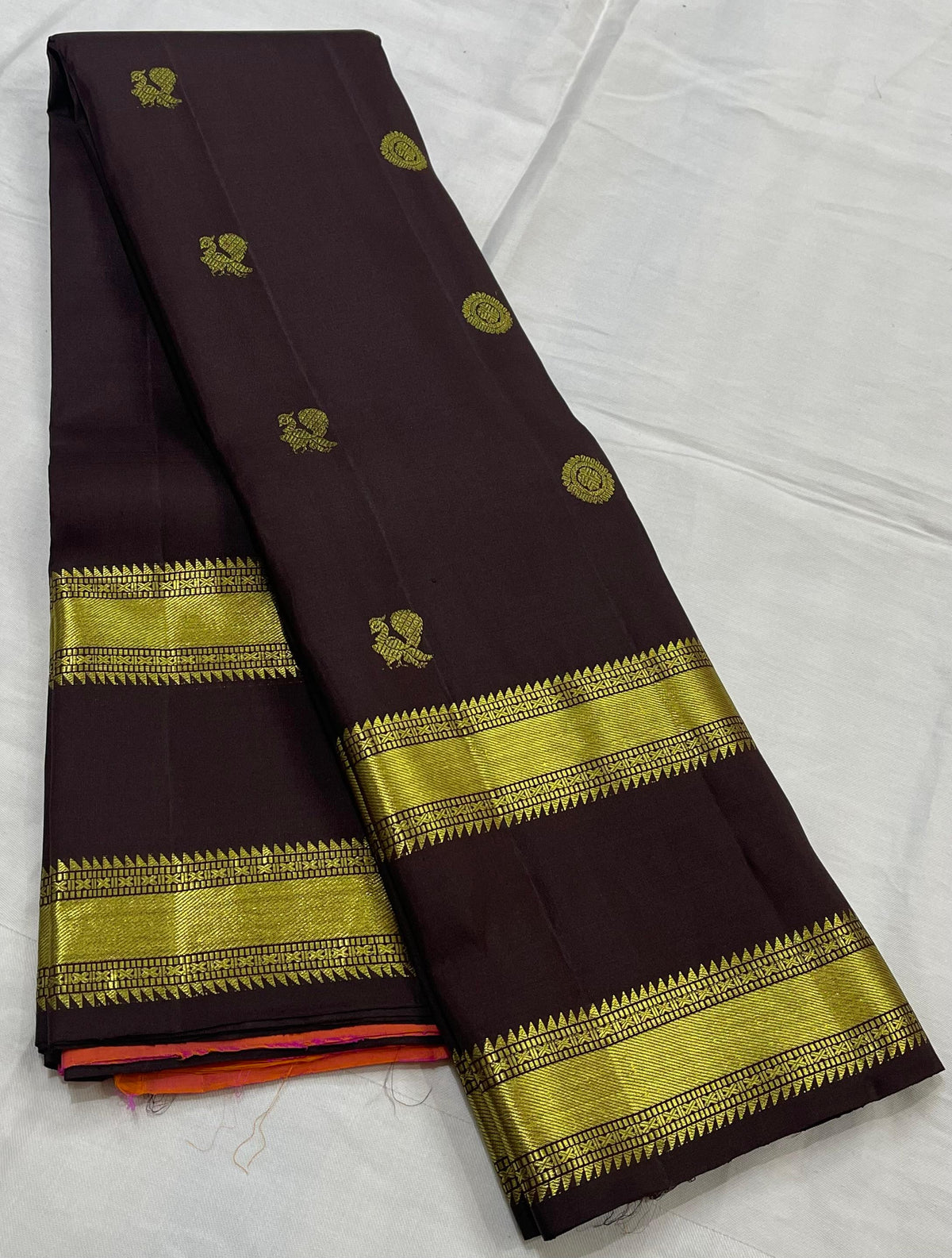 BLACK/PINK  BORDER COMBITION PURE KANCHI SILK SAREE