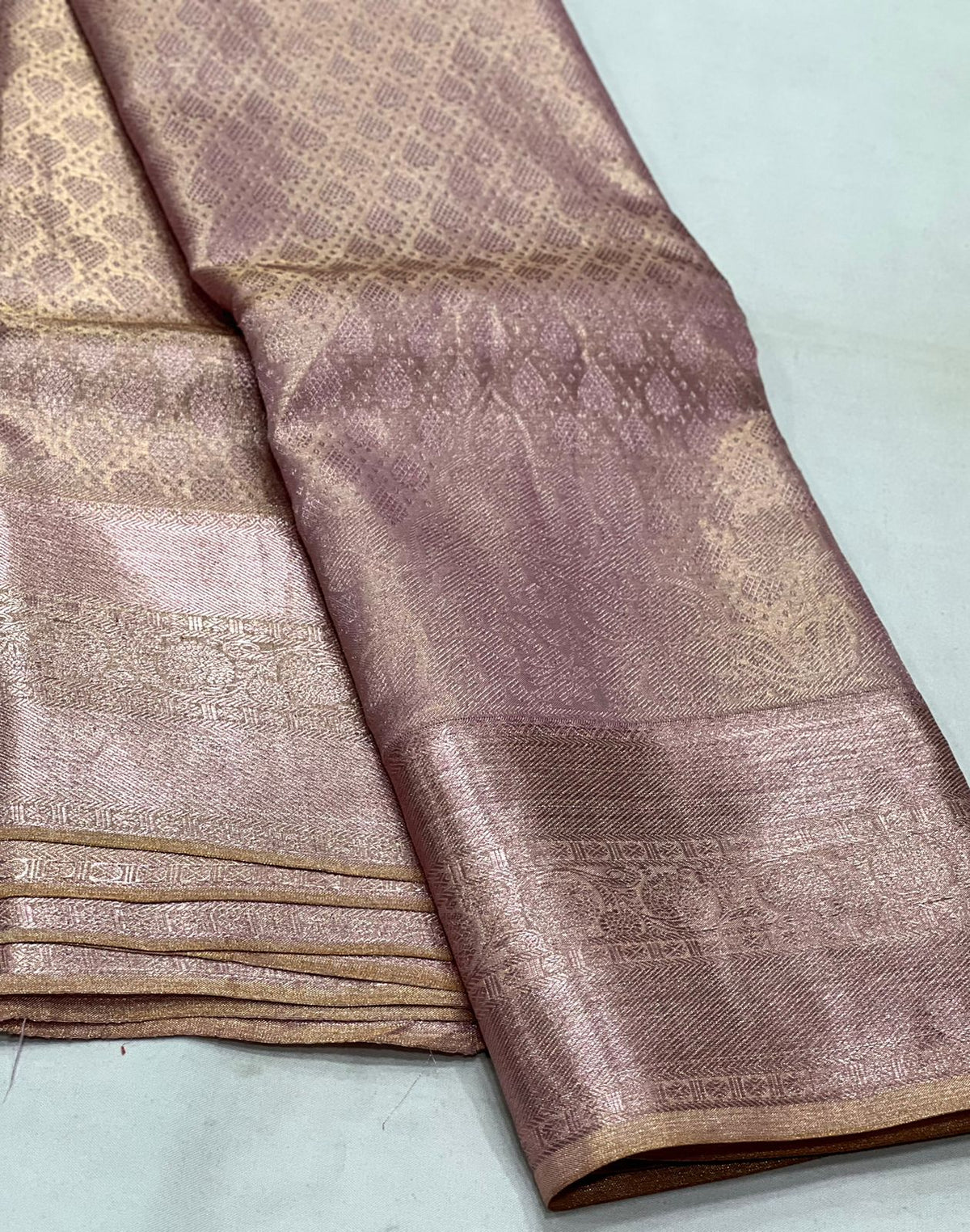 PEACH  BORDER COMBITION PURE KANCHI SILK SAREE