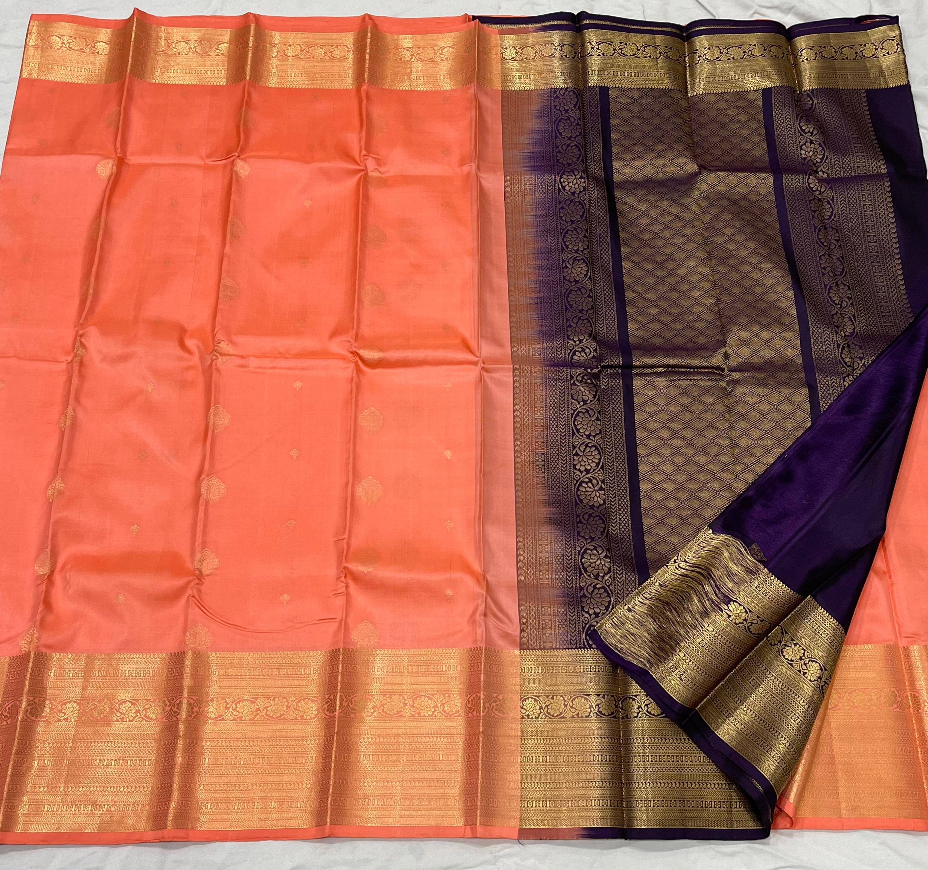 AQUA BLUE/WINE  BORDER COMBITION PURE KANCHI SILK SAREE (Copy)