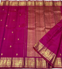 PINK/GOLD  BORDER COMBITION PURE KANCHI SILK SAREE