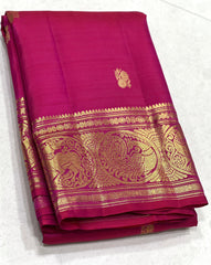 PINK/GOLD  BORDER COMBITION PURE KANCHI SILK SAREE