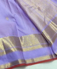 LAVENDER/ORANGE BORDER COMBITION PURE KANCHI SILK SAREE