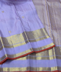 LAVENDER/ORANGE BORDER COMBITION PURE KANCHI SILK SAREE