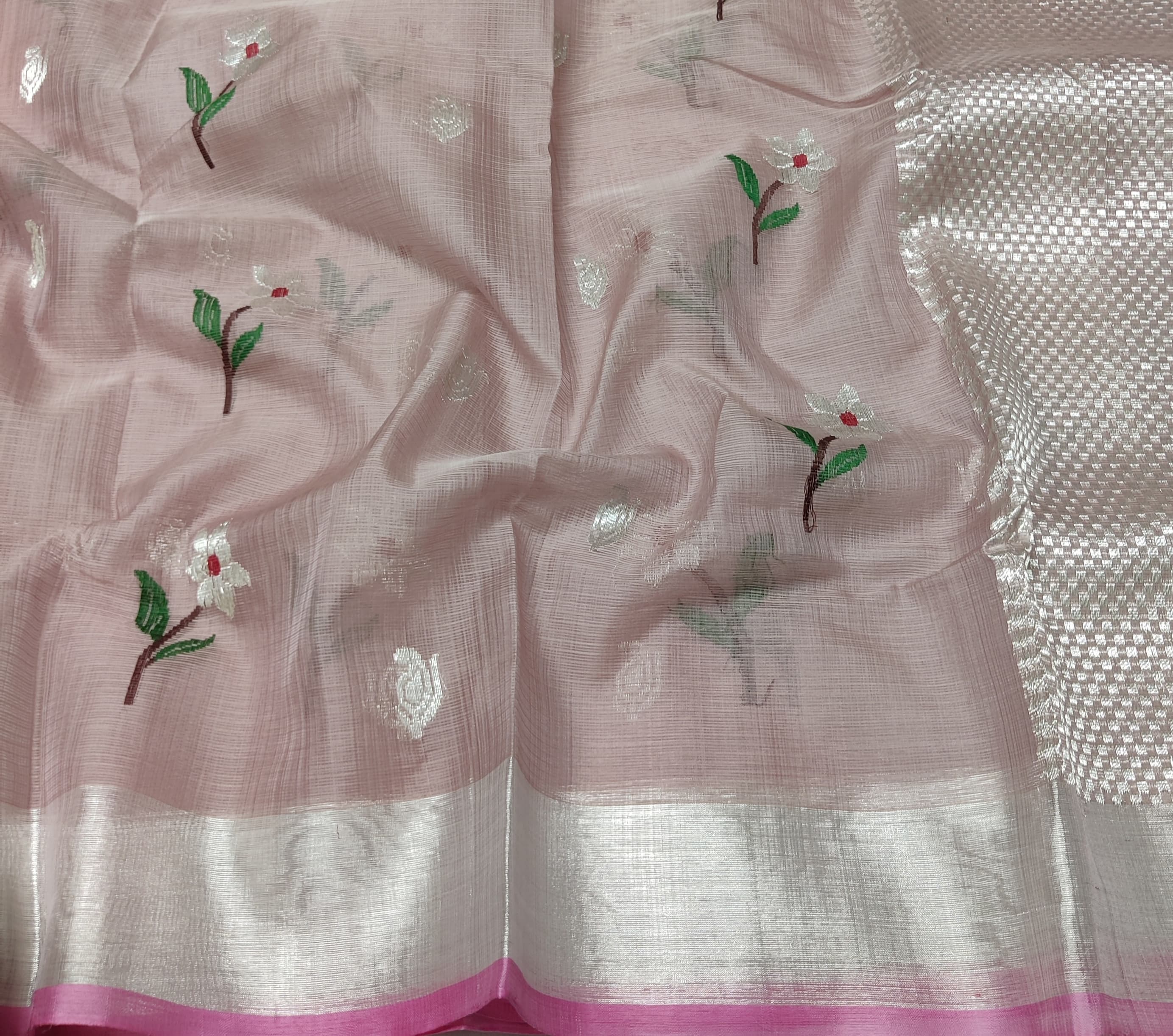 LILAC /BABY PINK   ZARI KOTA SAREE